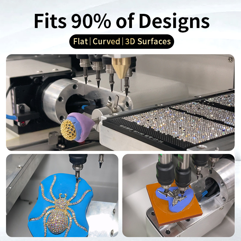 8 Head Rhinestone Setting Machine Automatic Jewelry Stone Setting Equipment Factory Supply